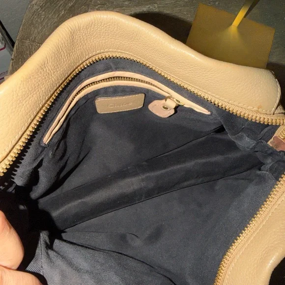 Chloé Beige Leather Paraty Satchel Bag w/ Detachable Strap - Picture 7 of 9